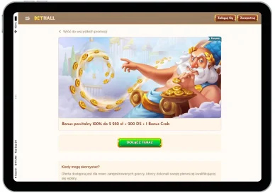 Bonusy BetHall Casino Bonusy powitalne