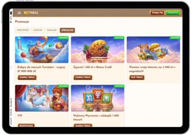 Promocje BetHall Casino Promocje specjalne
